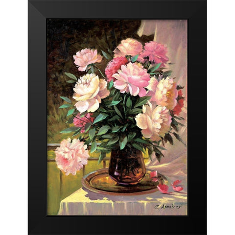 Penies Black Modern Wood Framed Art Print by Artov, Sergei