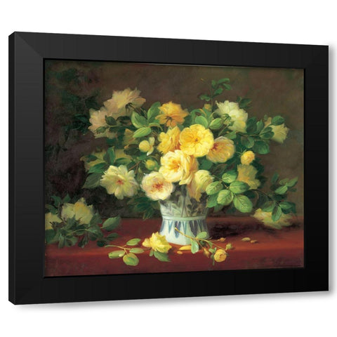Flower Composition II Black Modern Wood Framed Art Print with Double Matting by Rabun, Josef