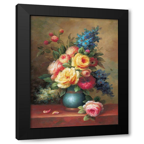 Classic Bouquet I Black Modern Wood Framed Art Print with Double Matting by Yves, Jacques
