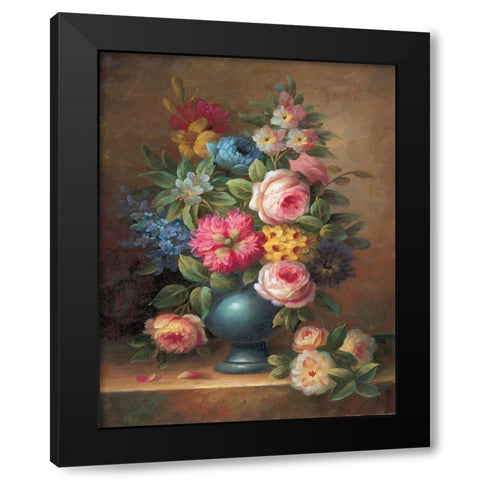 Classic Bouquet II Black Modern Wood Framed Art Print by Yves, Jacques