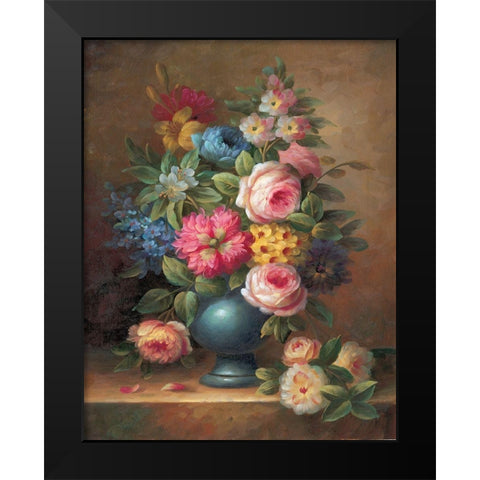 Classic Bouquet II Black Modern Wood Framed Art Print by Yves, Jacques