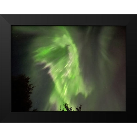 Northern Lights Iceland I Black Modern Wood Framed Art Print by Bures, Josef