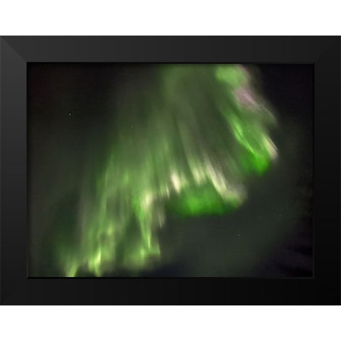 Northern Lights Iceland II Black Modern Wood Framed Art Print by Bures, Josef
