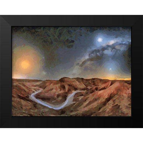 Milky Way X Black Modern Wood Framed Art Print by Medeiros, Celito
