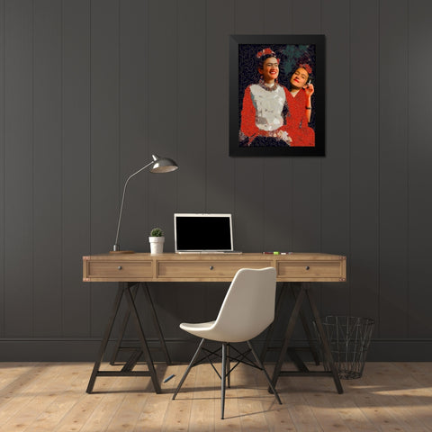 Frida Kahlo Variation III Black Modern Wood Framed Art Print by Medeiros, Celito