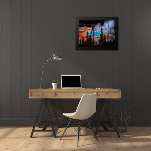 Memory of Yellowstone Black Modern Wood Framed Art Print by Medeiros, Celito