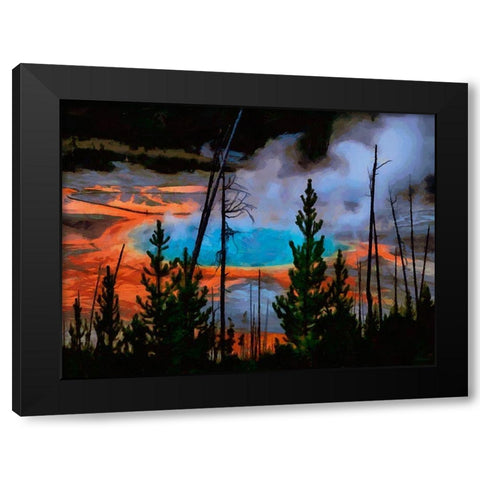 Memory of Yellowstone Black Modern Wood Framed Art Print with Double Matting by Medeiros, Celito