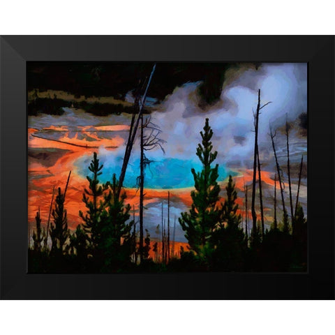 Memory of Yellowstone Black Modern Wood Framed Art Print by Medeiros, Celito