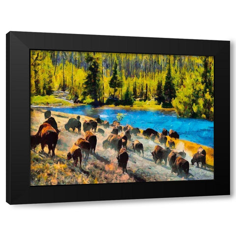 Great Yellowstone NP 16 Black Modern Wood Framed Art Print with Double Matting by Medeiros, Celito