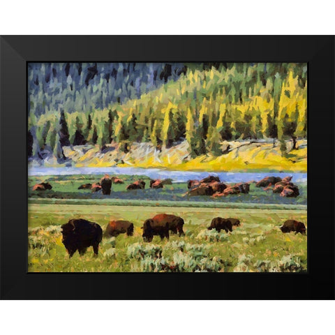 Great Yellowstone NP 17 Black Modern Wood Framed Art Print by Medeiros, Celito