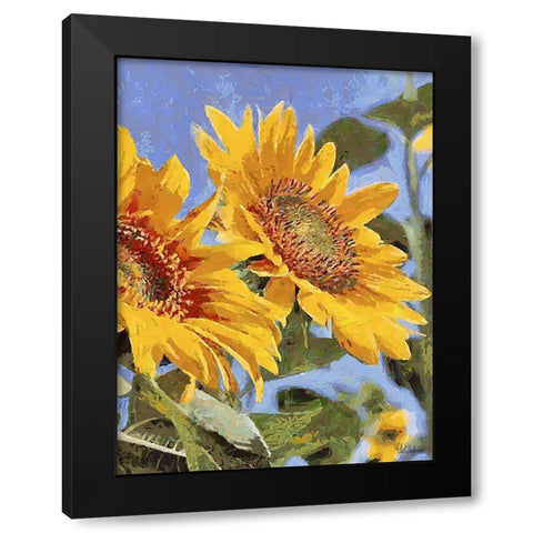 Sunflowers Collection III Black Modern Wood Framed Art Print by Medeiros, Celito