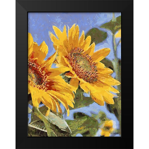 Sunflowers Collection III Black Modern Wood Framed Art Print by Medeiros, Celito