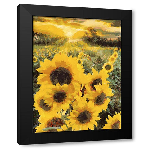 Sunflowers Collection IV Black Modern Wood Framed Art Print by Medeiros, Celito