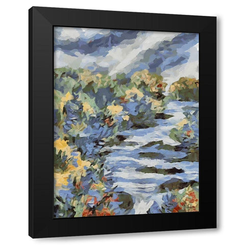 Landscapes in Monet Style IV Black Modern Wood Framed Art Print with Double Matting by Medeiros, Celito