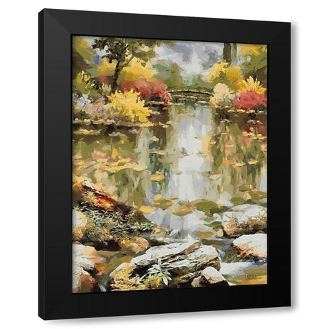 Landscapes in Monet Style XI Black Modern Wood Framed Art Print with Double Matting by Medeiros, Celito