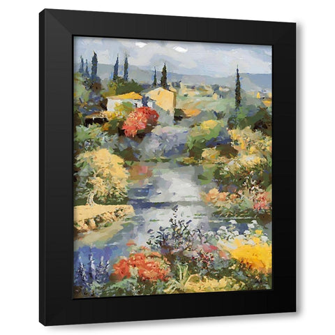 Landscapes in Monet Style XII Black Modern Wood Framed Art Print with Double Matting by Medeiros, Celito