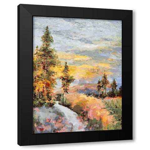 Landscapes in Monet Style XXIX Black Modern Wood Framed Art Print with Double Matting by Medeiros, Celito