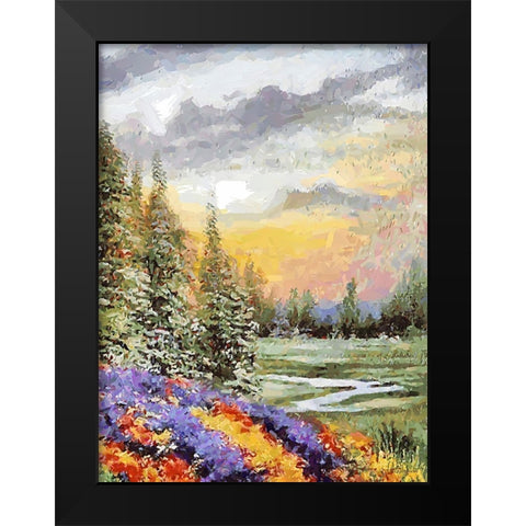 Landscapes in Monet Style XXXI Black Modern Wood Framed Art Print by Medeiros, Celito