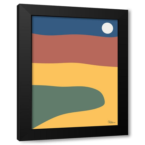 A Game with Abstract Shapes XXXIV Black Modern Wood Framed Art Print with Double Matting by Medeiros, Celito