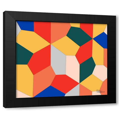 A Game with Abstract Shapes XXXVII Black Modern Wood Framed Art Print with Double Matting by Medeiros, Celito