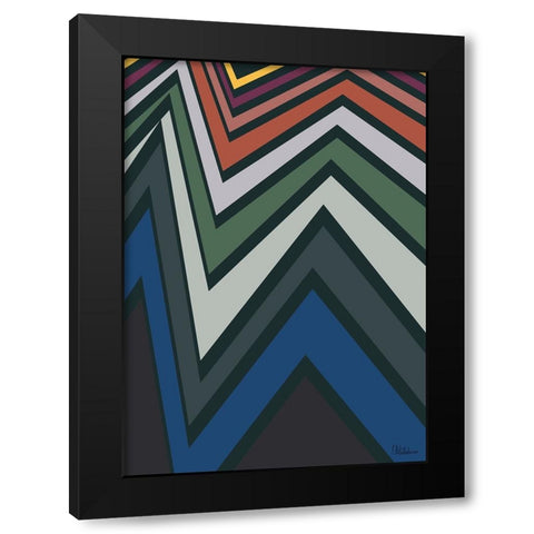 A Game with Abstract Shapes XL Black Modern Wood Framed Art Print by Medeiros, Celito