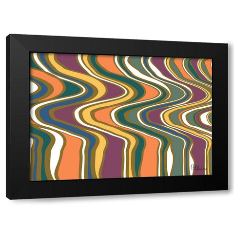 A Game with Abstract Shapes XLIV Black Modern Wood Framed Art Print with Double Matting by Medeiros, Celito