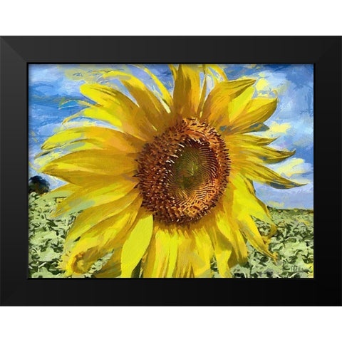 An Sunflowers Black Modern Wood Framed Art Print by Medeiros, Celito