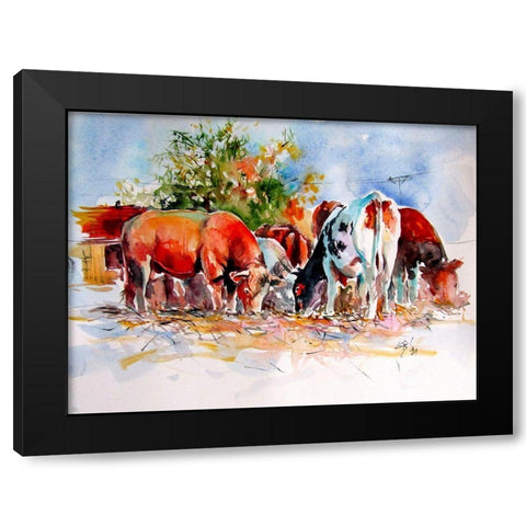 The Devil and the Other Cows Black Modern Wood Framed Art Print with Double Matting by Kovacs, Anna Brigite