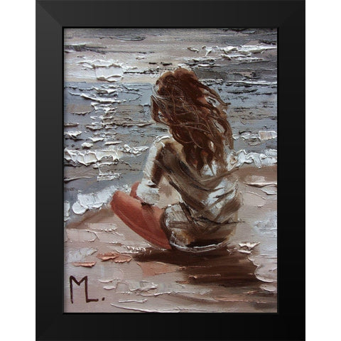 Silence Black Modern Wood Framed Art Print by Luniak, Monika