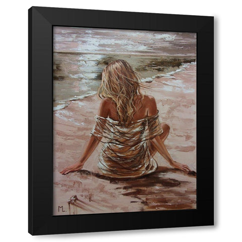 Silence II Black Modern Wood Framed Art Print with Double Matting by Luniak, Monika