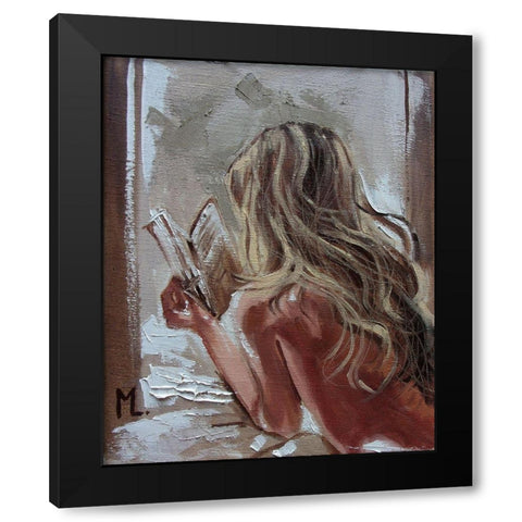 Good Book Black Modern Wood Framed Art Print by Luniak, Monika