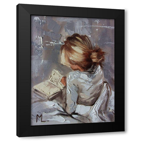 Nice Book Black Modern Wood Framed Art Print with Double Matting by Luniak, Monika