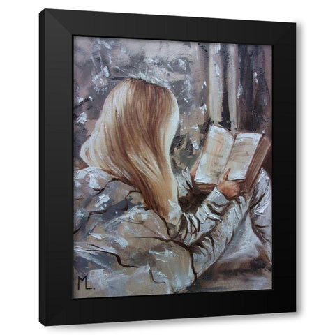 I Like Read Books Black Modern Wood Framed Art Print by Luniak, Monika