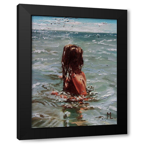 Blue Sky Black Modern Wood Framed Art Print by Luniak, Monika
