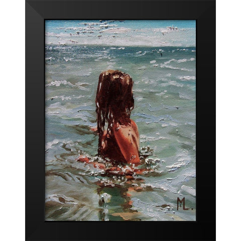 Blue Sky Black Modern Wood Framed Art Print by Luniak, Monika