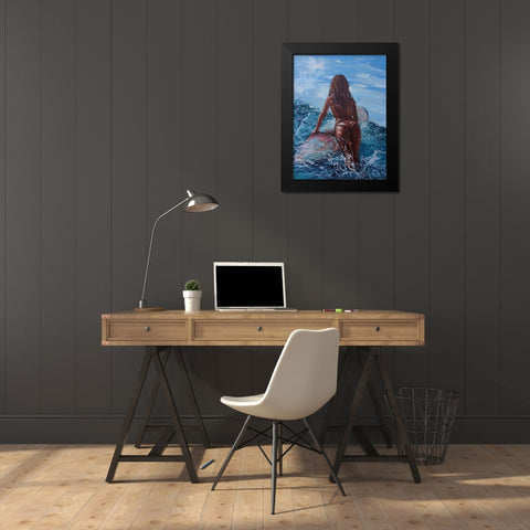 Californian Day Black Modern Wood Framed Art Print by Luniak, Monika