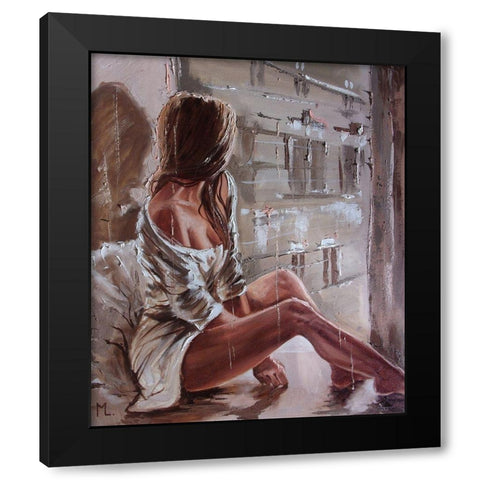 Window Black Modern Wood Framed Art Print by Luniak, Monika