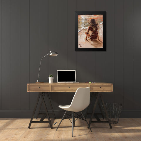 My Place Black Modern Wood Framed Art Print by Luniak, Monika