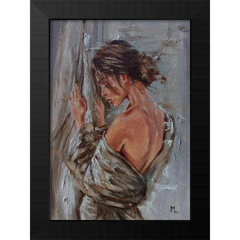 Ready? Black Modern Wood Framed Art Print by Luniak, Monika