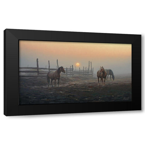 Wake Up Black Modern Wood Framed Art Print with Double Matting by Adamov, Alexey