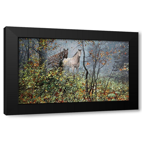 First Frost Black Modern Wood Framed Art Print by Adamov, Alexey