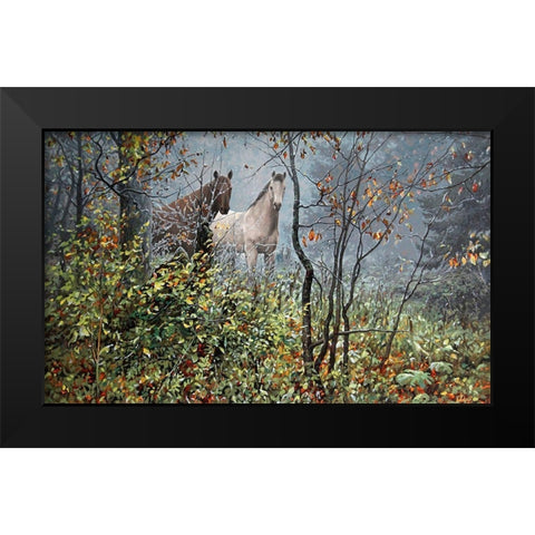 First Frost Black Modern Wood Framed Art Print by Adamov, Alexey