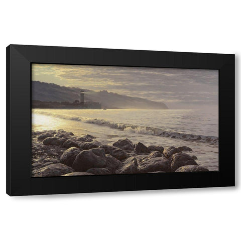 Morning Surf Black Modern Wood Framed Art Print with Double Matting by Adamov, Alexey
