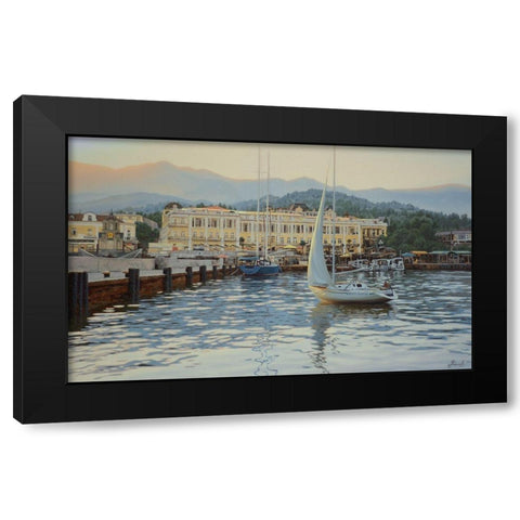 View of Yalta Black Modern Wood Framed Art Print with Double Matting by Adamov, Alexey
