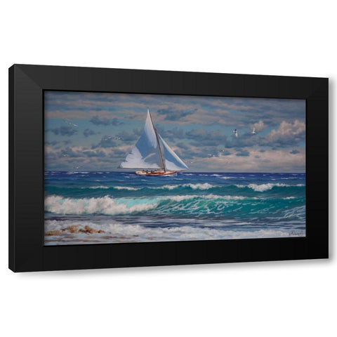Wrong Wind II Black Modern Wood Framed Art Print by Adamov, Alexey