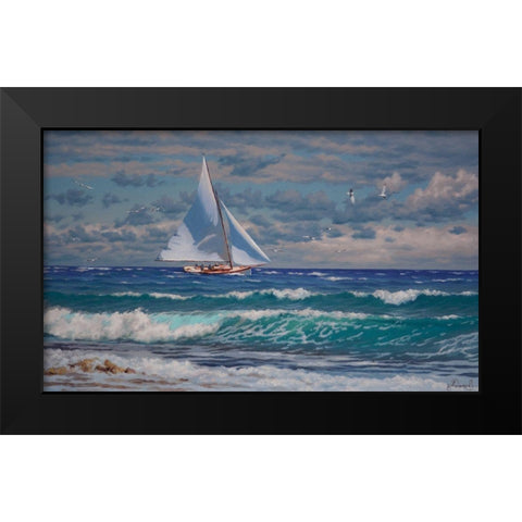 Wrong Wind II Black Modern Wood Framed Art Print by Adamov, Alexey