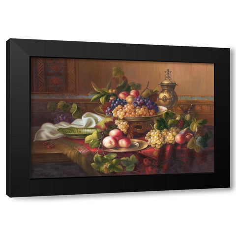 Still Life with Fruits I Black Modern Wood Framed Art Print with Double Matting by Viktoria