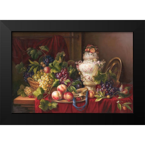 Still Life with Fruits II Black Modern Wood Framed Art Print by Viktoria