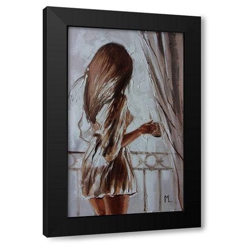Coffee Black Modern Wood Framed Art Print by Luniak, Monika