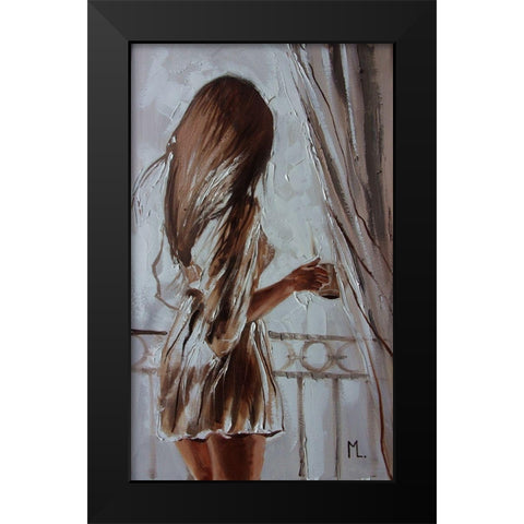 Coffee Black Modern Wood Framed Art Print by Luniak, Monika